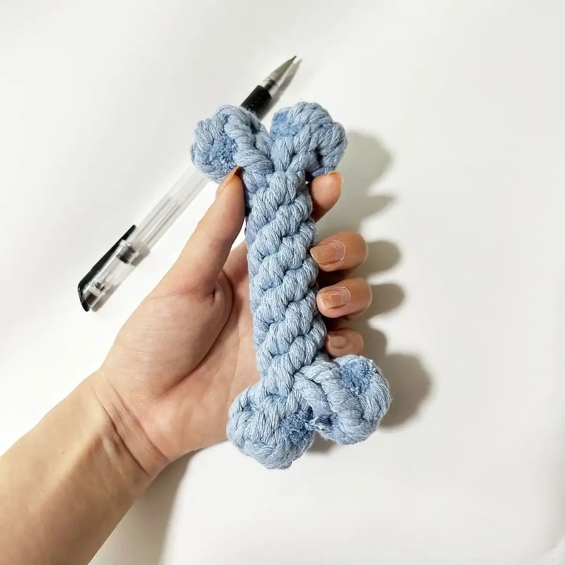 Random Color Rope Bone Chew Toy For Small And Medium Dog Durable Braided Dental Toy 2