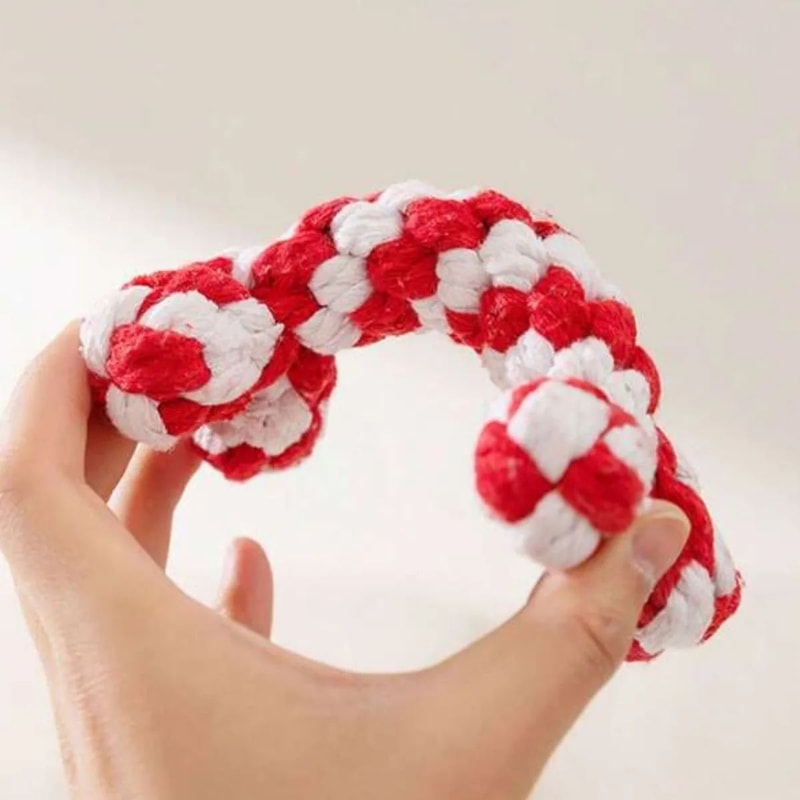 Random Color Rope Bone Chew Toy For Small And Medium Dog Durable Braided Dental Toy 5