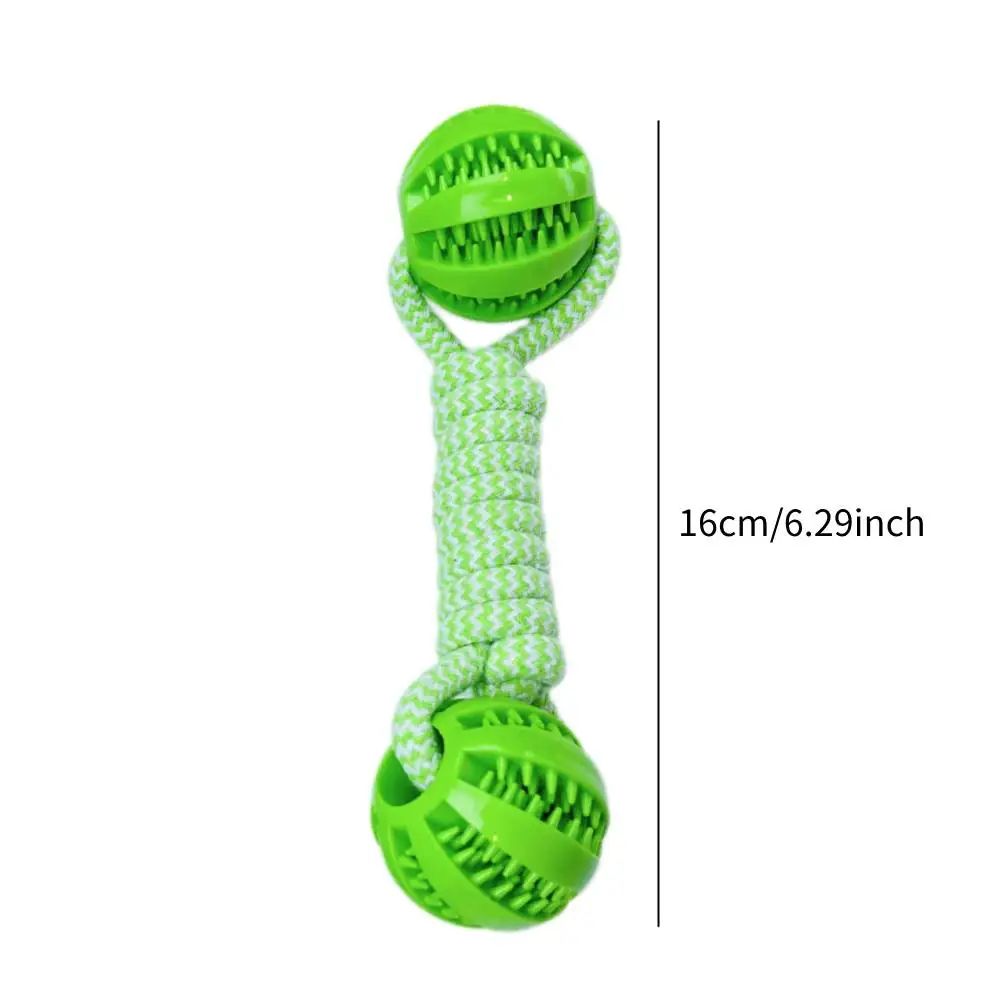 Interactive Dog Rope Toy Double Ball Treat Dispensing Chew Toy 1