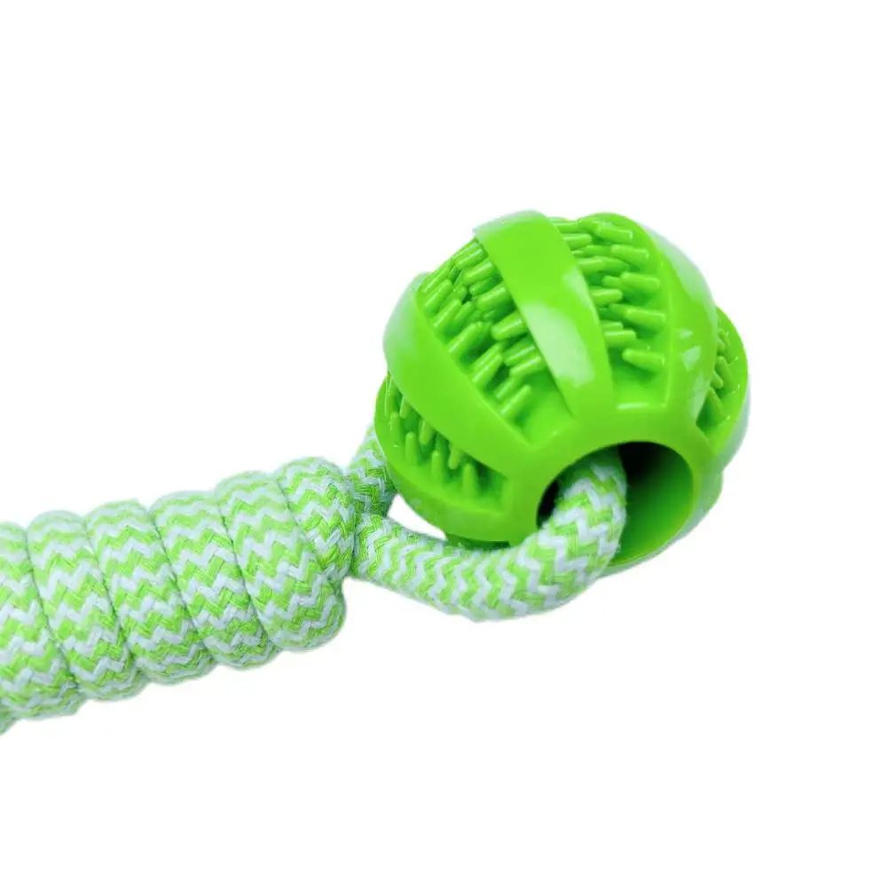 Interactive Dog Rope Toy Double Ball Treat Dispensing Chew Toy 2