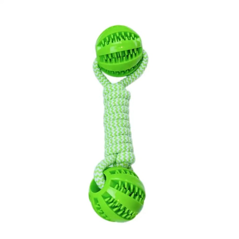 Interactive Dog Rope Toy Double Ball Treat Dispensing Chew Toy 6