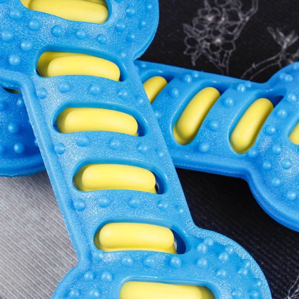 TPR Dog Bone Chew Toy Squeaky Dental Training Toy 4