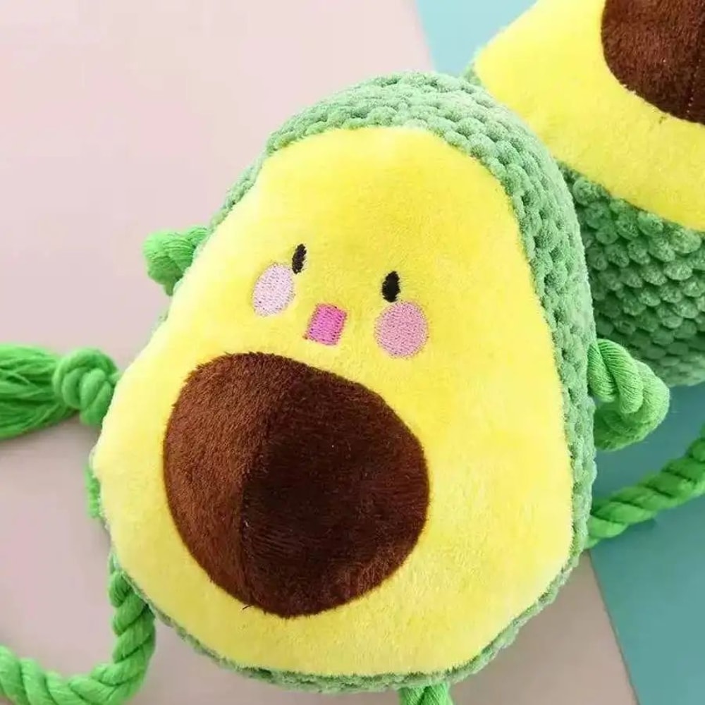 Avocado Plush Dog Toy With Rope Knot Interactive Chew Toy 2