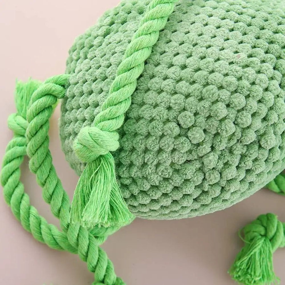 Avocado Plush Dog Toy With Rope Knot Interactive Chew Toy 3