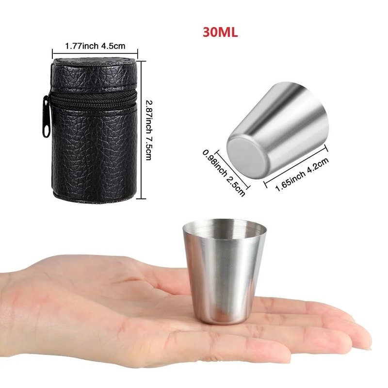 Portable Stainless Steel Mini Cup Set With Case For Travel 2