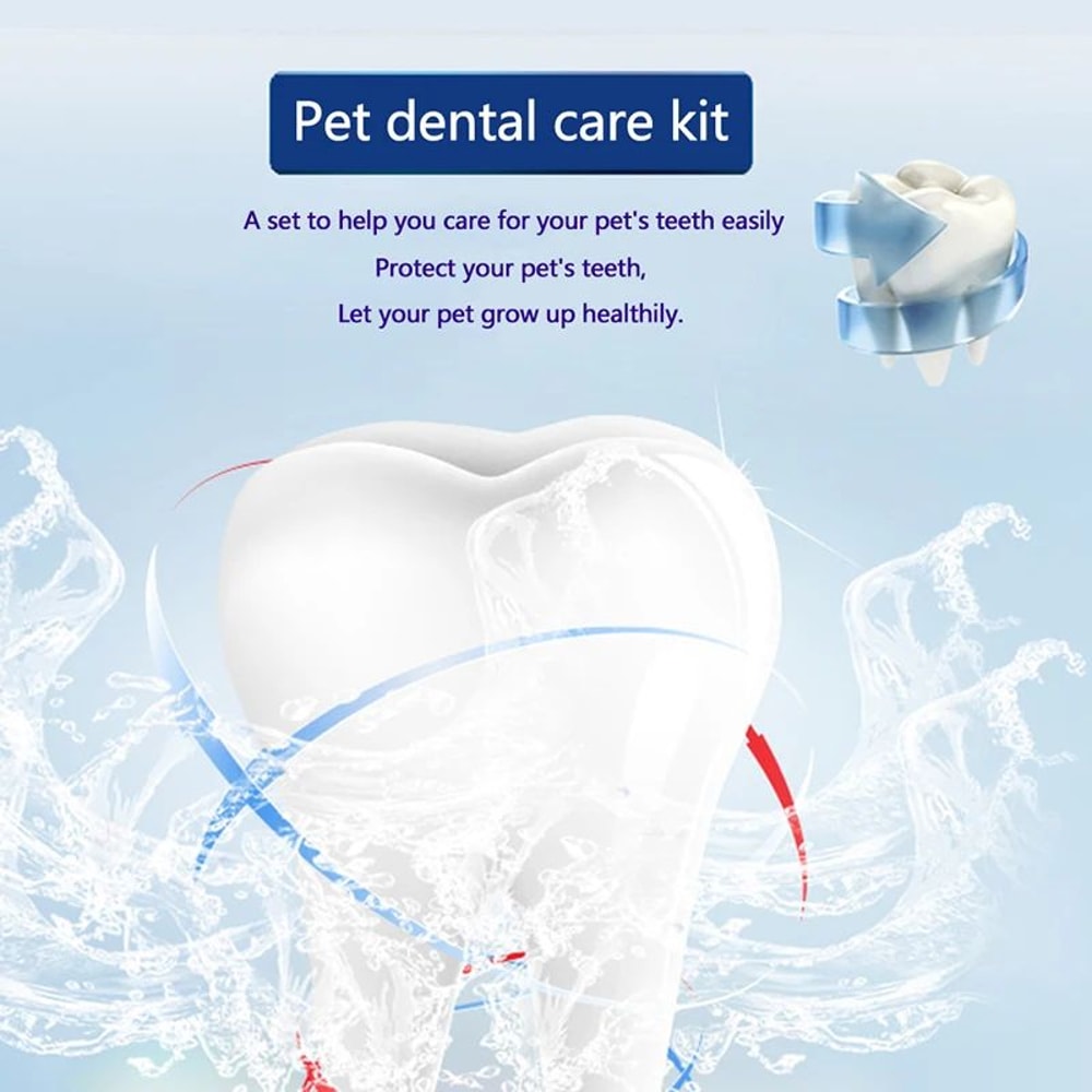 Dog Dental Care Kit Toothpaste Toothbrush And Finger Brush Set 6