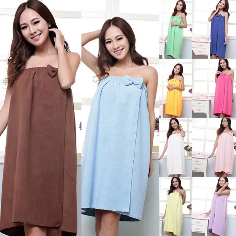 Women Microfiber Bath Towel Robe Super Absorbent Spa Wrap 6
