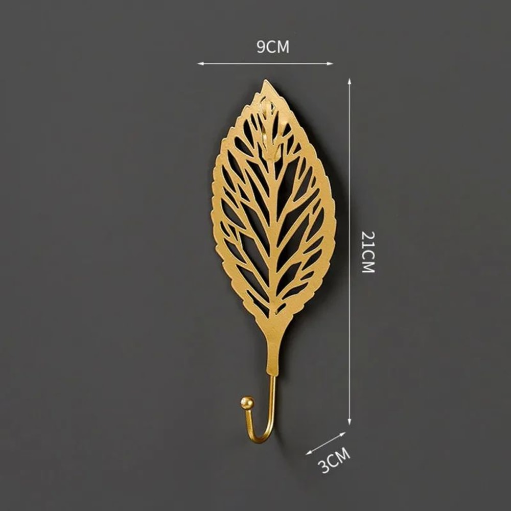 Gold Leaf Metal Wall Hooks Decorative Towel And Clothes Hanger 10