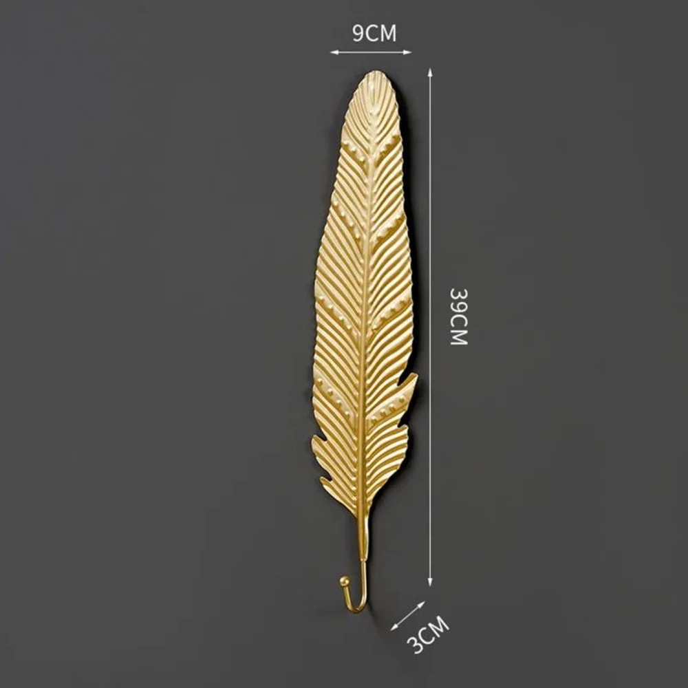 Gold Leaf Metal Wall Hooks Decorative Towel And Clothes Hanger 12