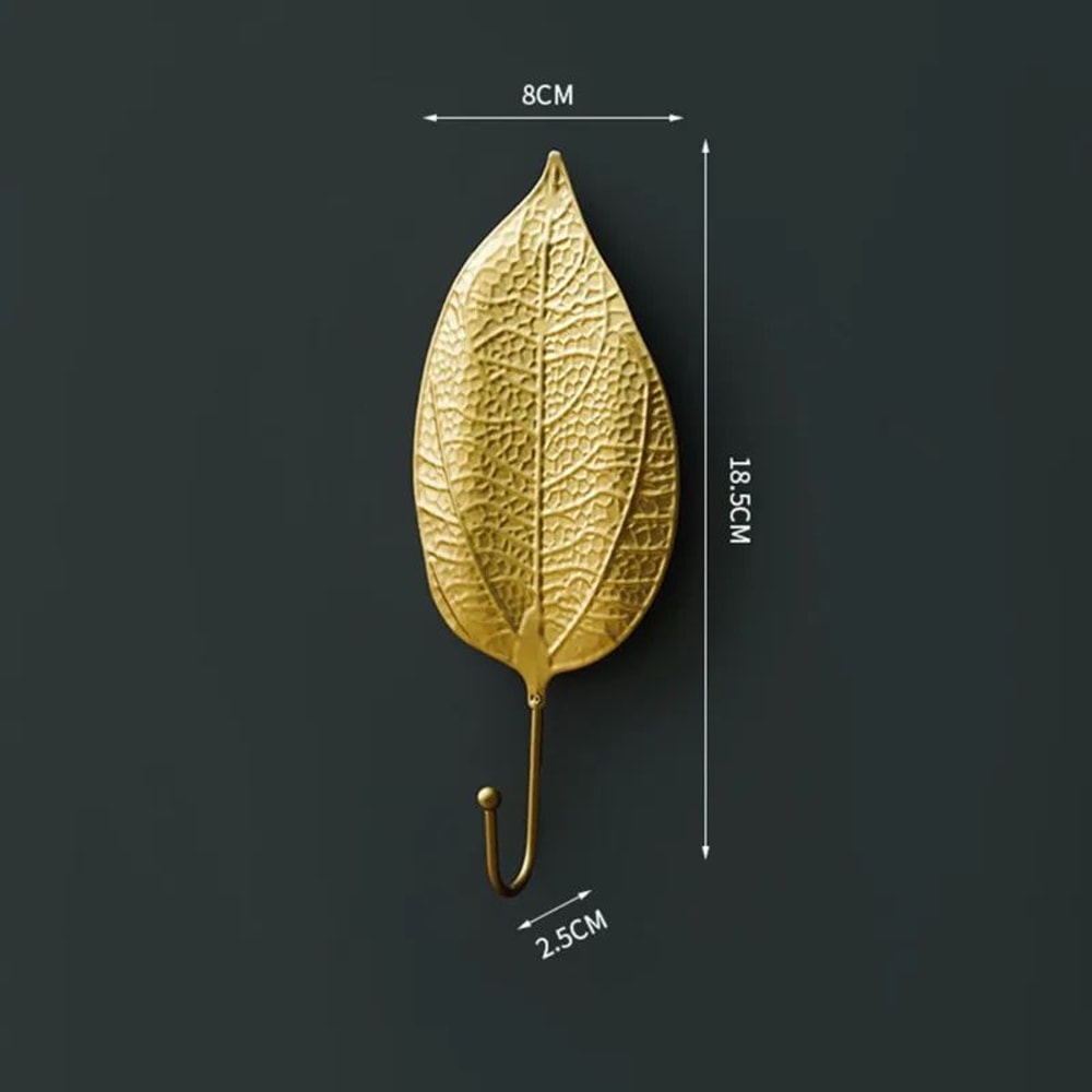 Gold Leaf Metal Wall Hooks Decorative Towel And Clothes Hanger 13