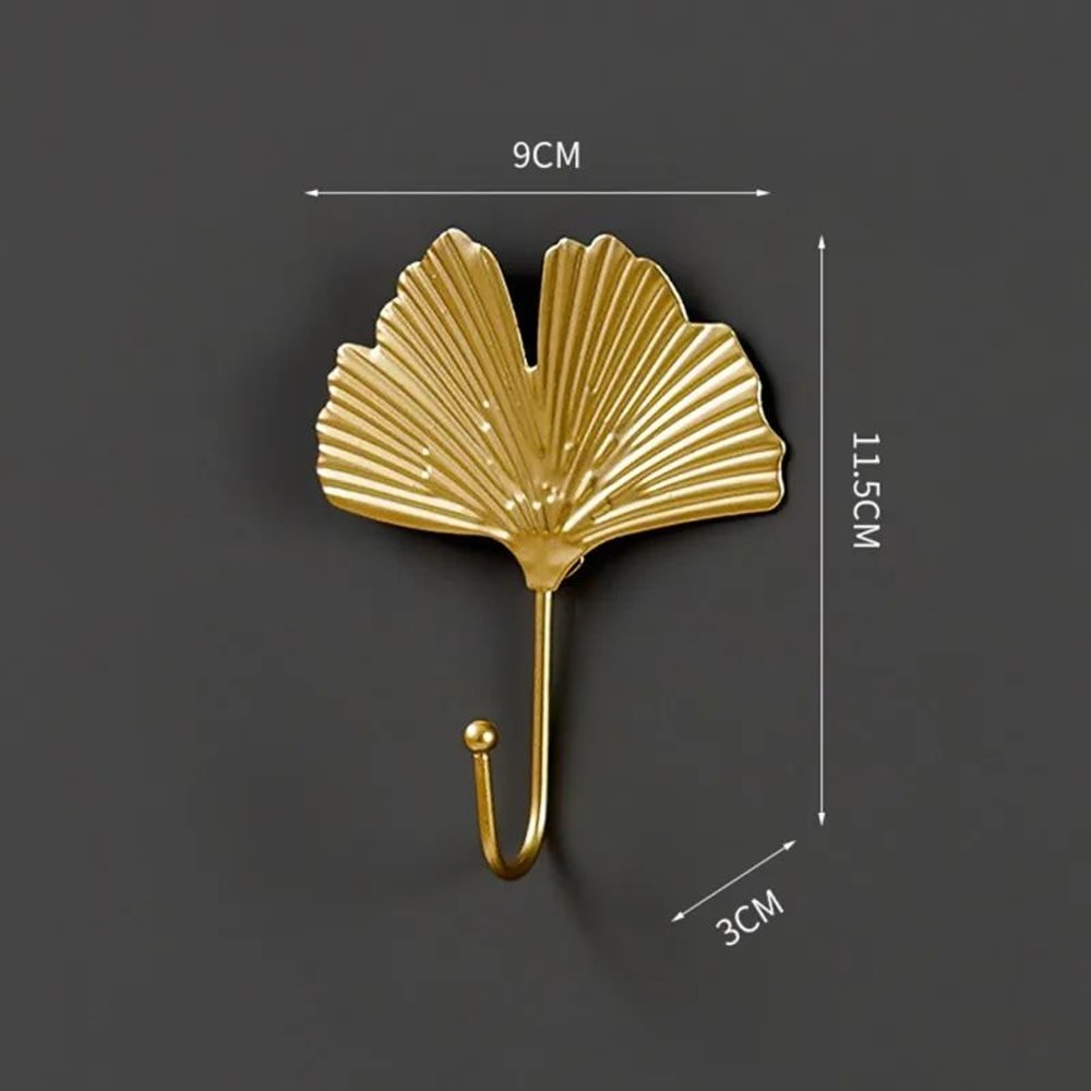 Gold Leaf Metal Wall Hooks Decorative Towel And Clothes Hanger 7