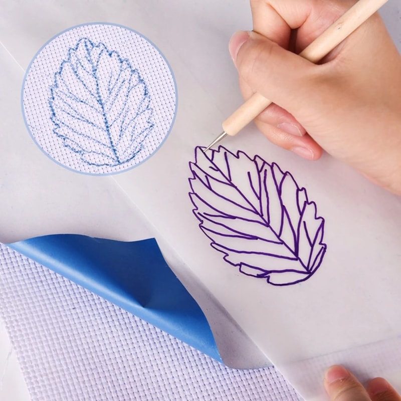 Embroidery Transfer Paper Set With Stylus Water Soluble Tracing Sheets 9