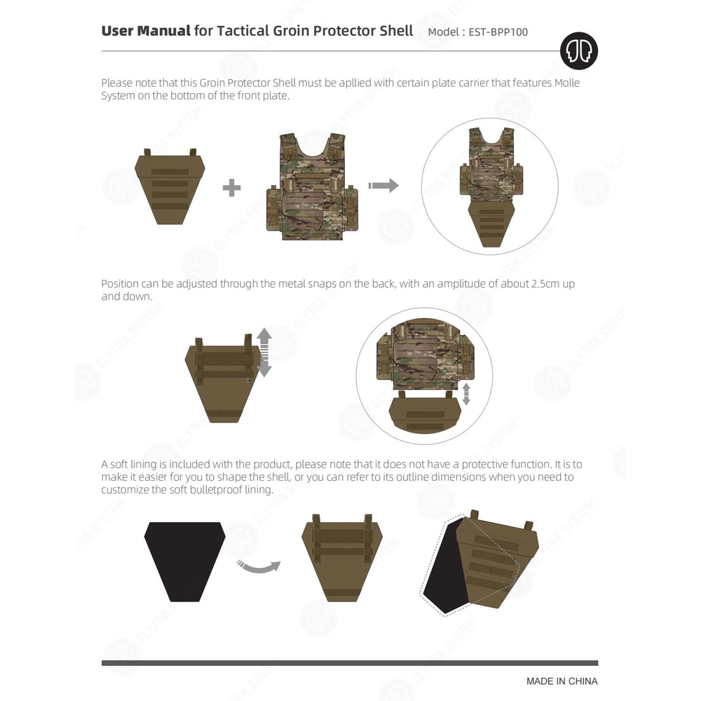 Tactical MOLLE Groin Protection Panel 6