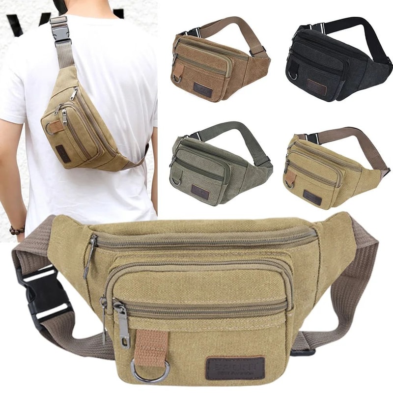 Canvas Tactical Crossbody Waist Bag 0