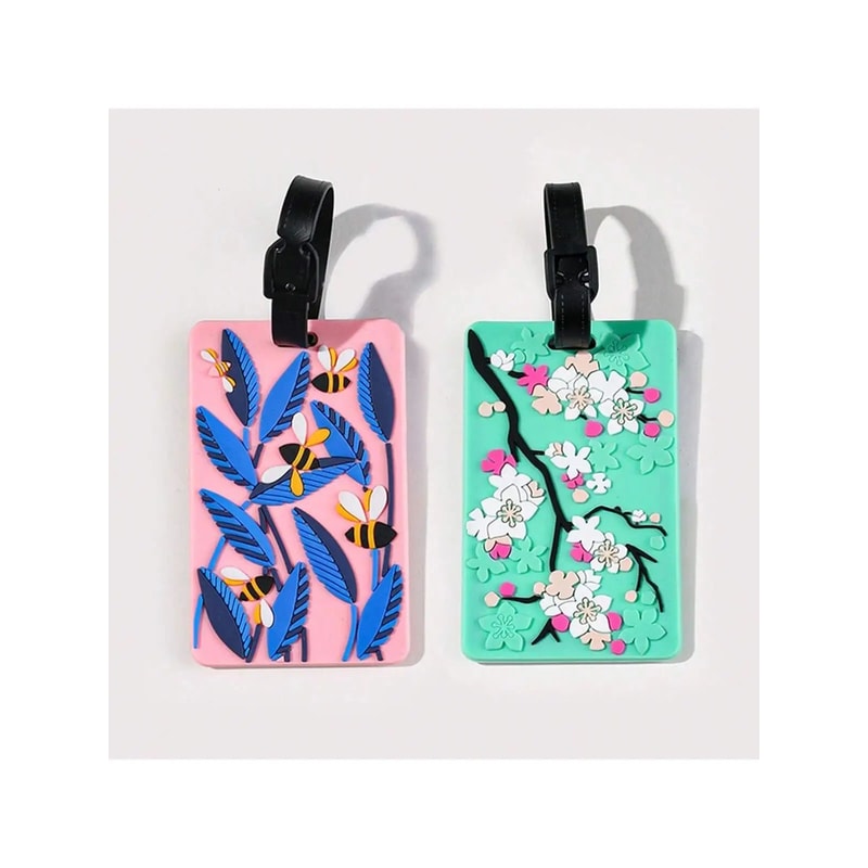 Floral Pattern Travel Luggage Tag Set 4