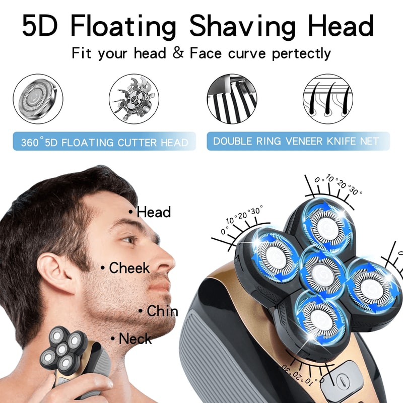 beard trimming with rotary grooming device