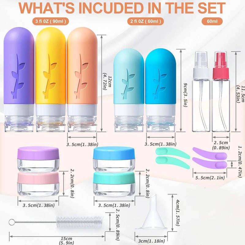 Leak Proof Silicone Travel Bottle Set 2