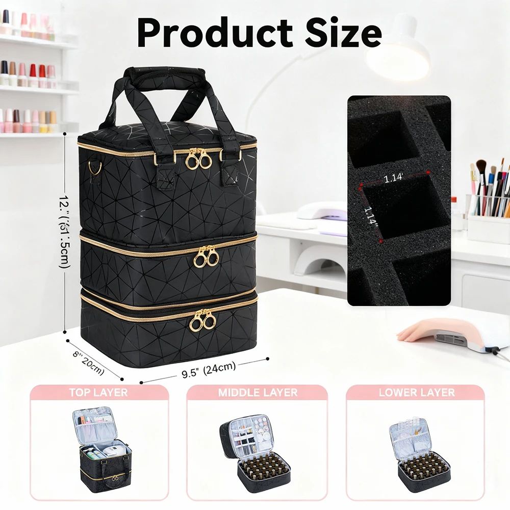 Three Layer Nail Polish Storage Bag 1