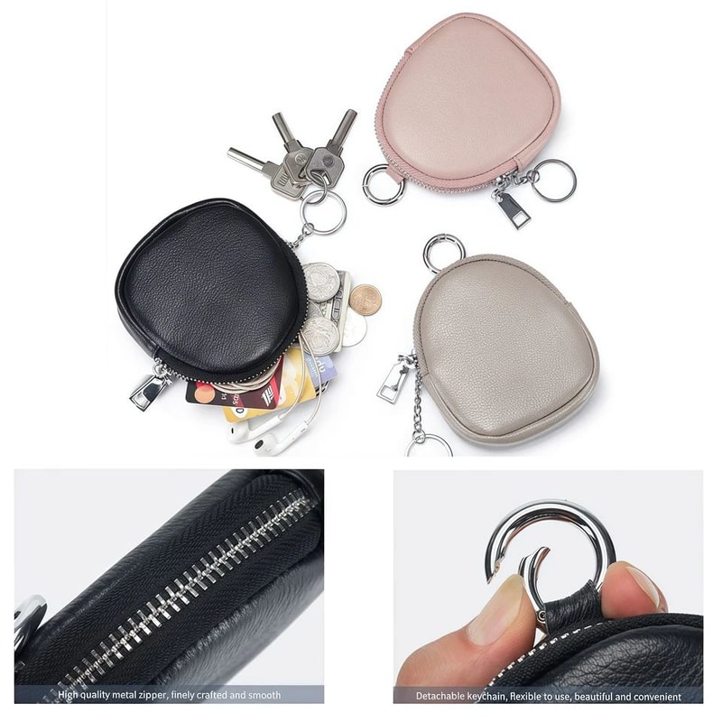 Leather RFID Keychain Wallet Pouch 4