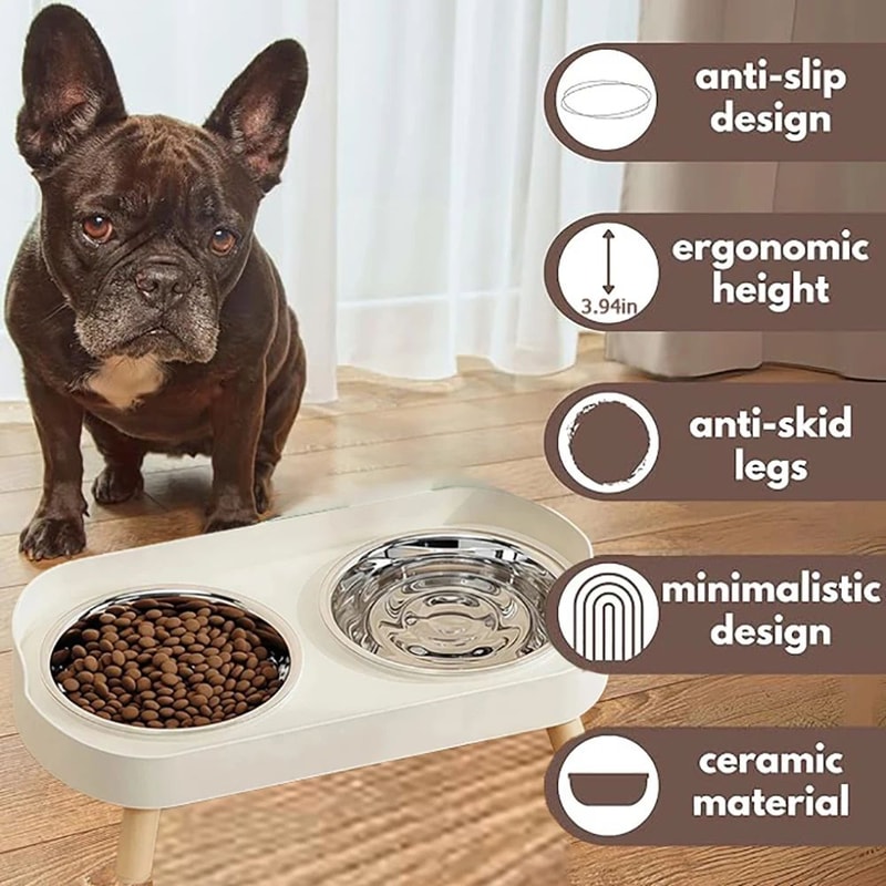 Stainless Steel Double Pet Feeding Bowl 3
