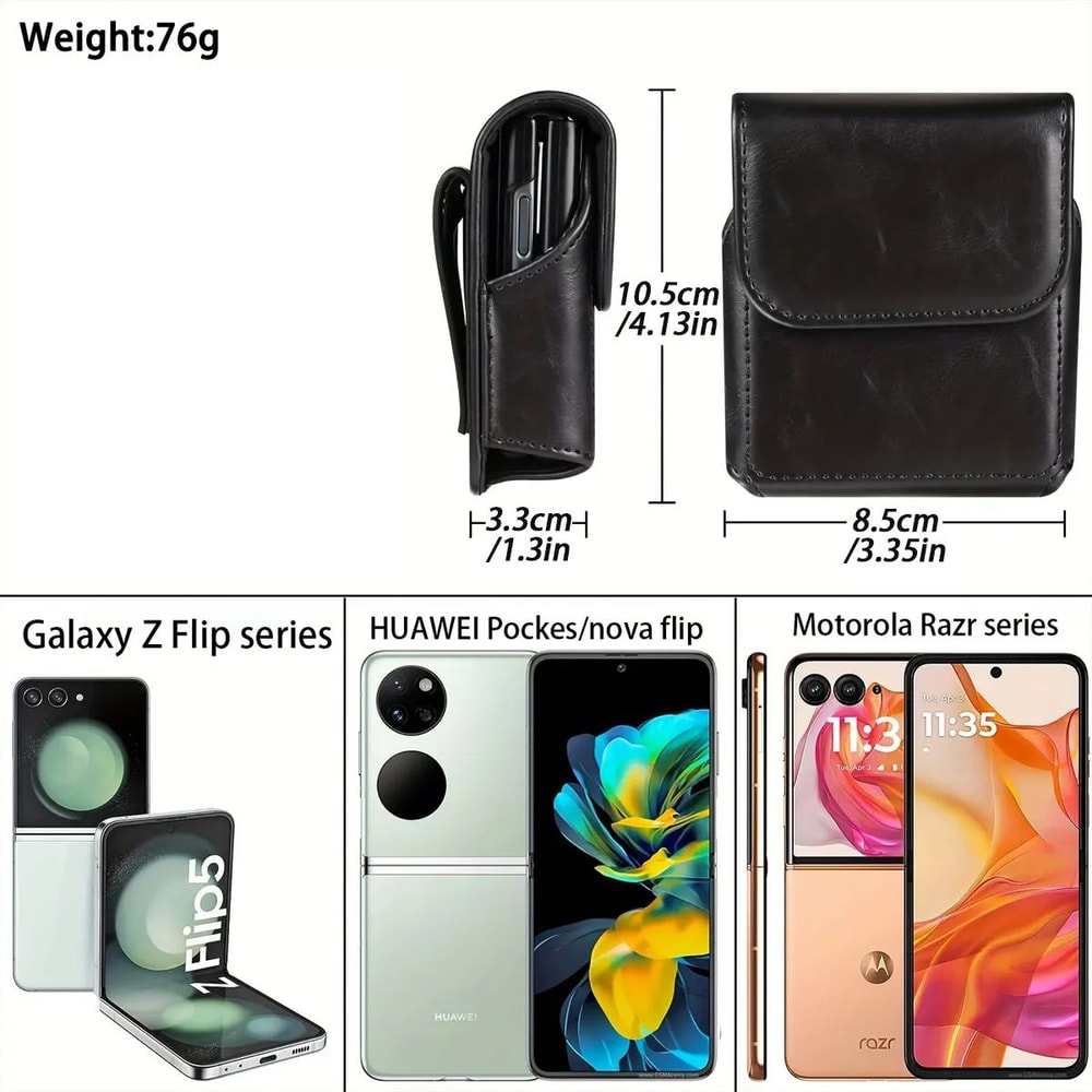 Leather Folding Phone Waist Pouch 1