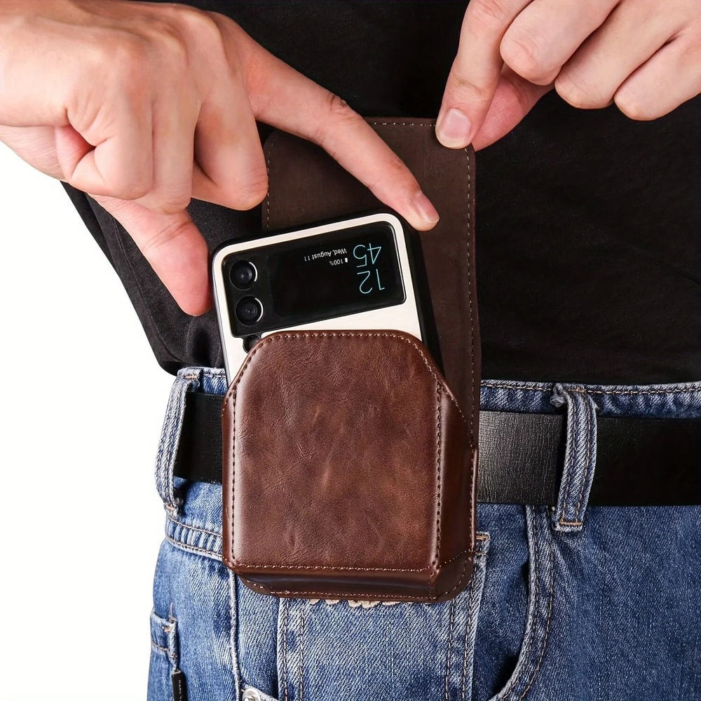 Leather Folding Phone Waist Pouch 3