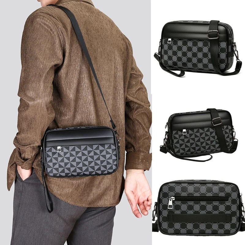 PU Leather Mens Waist Crossbody Bag 0