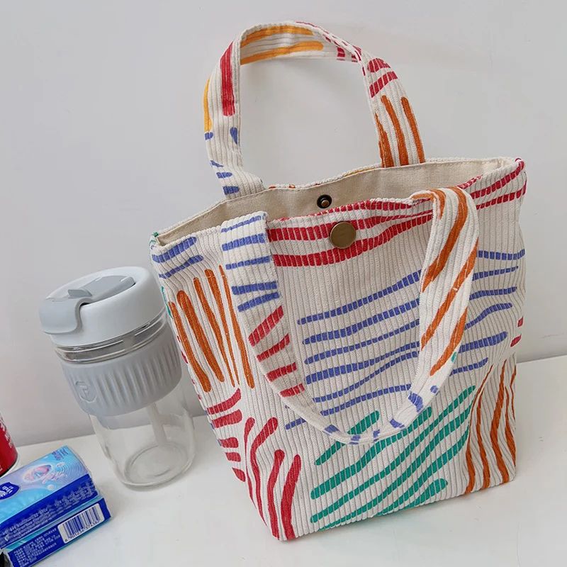 Striped Corduroy Cosmetic Travel Bag 10