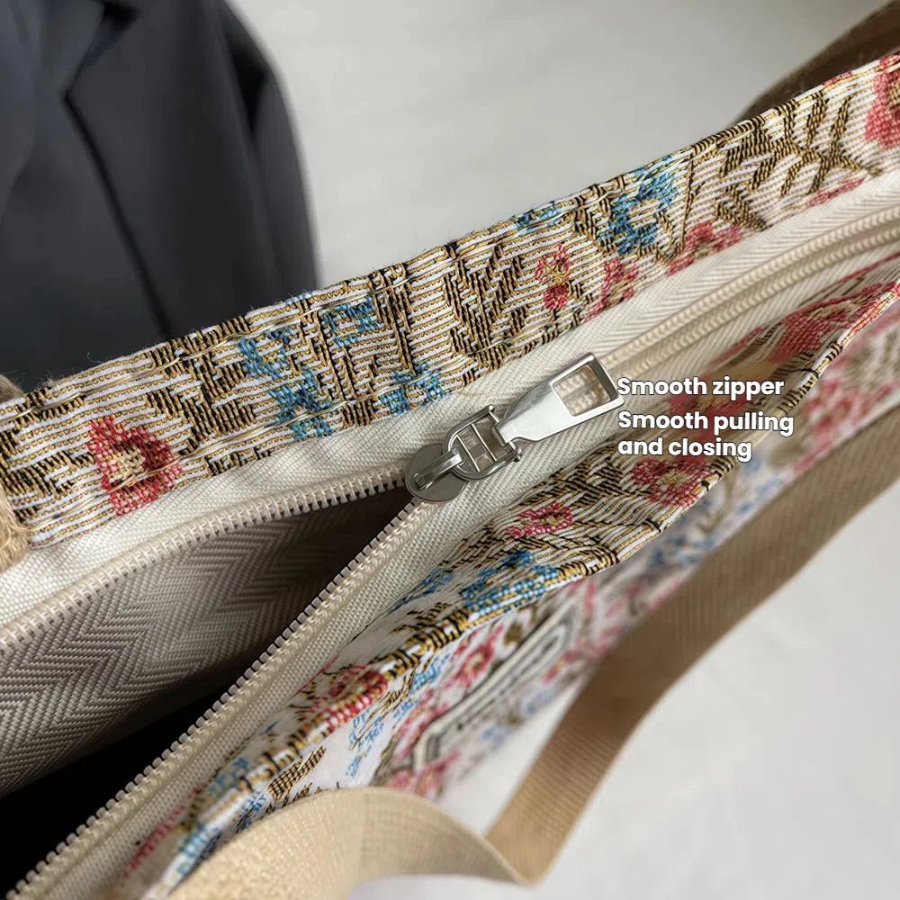 Floral Canvas Shoulder Tote Bag 1