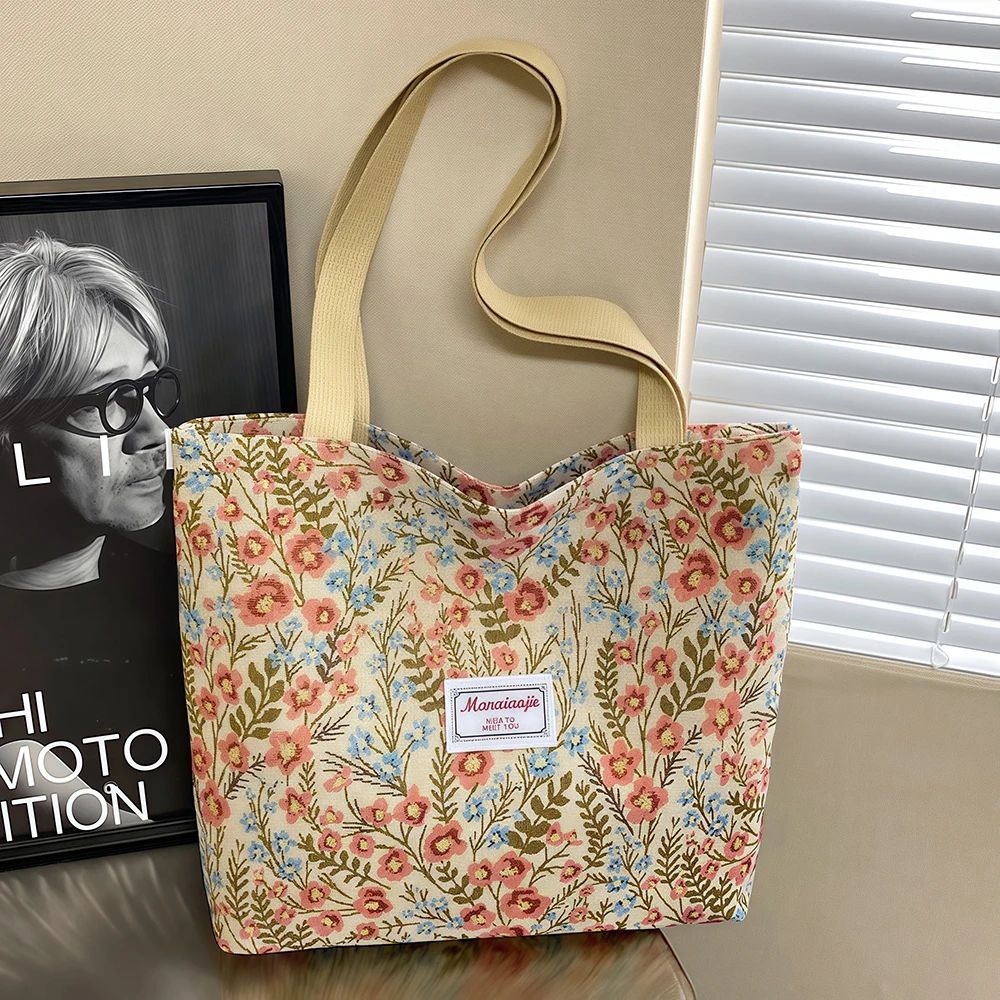 Floral Canvas Shoulder Tote Bag 11
