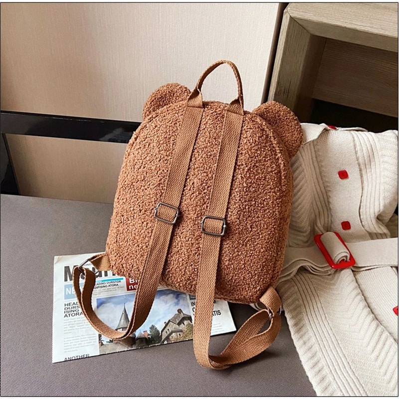 Plush Bear Ear Backpack For Women 1