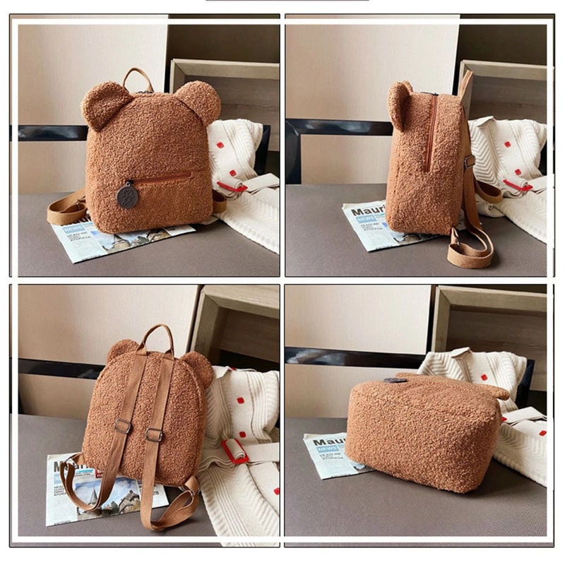 Plush Bear Ear Backpack For Women 3