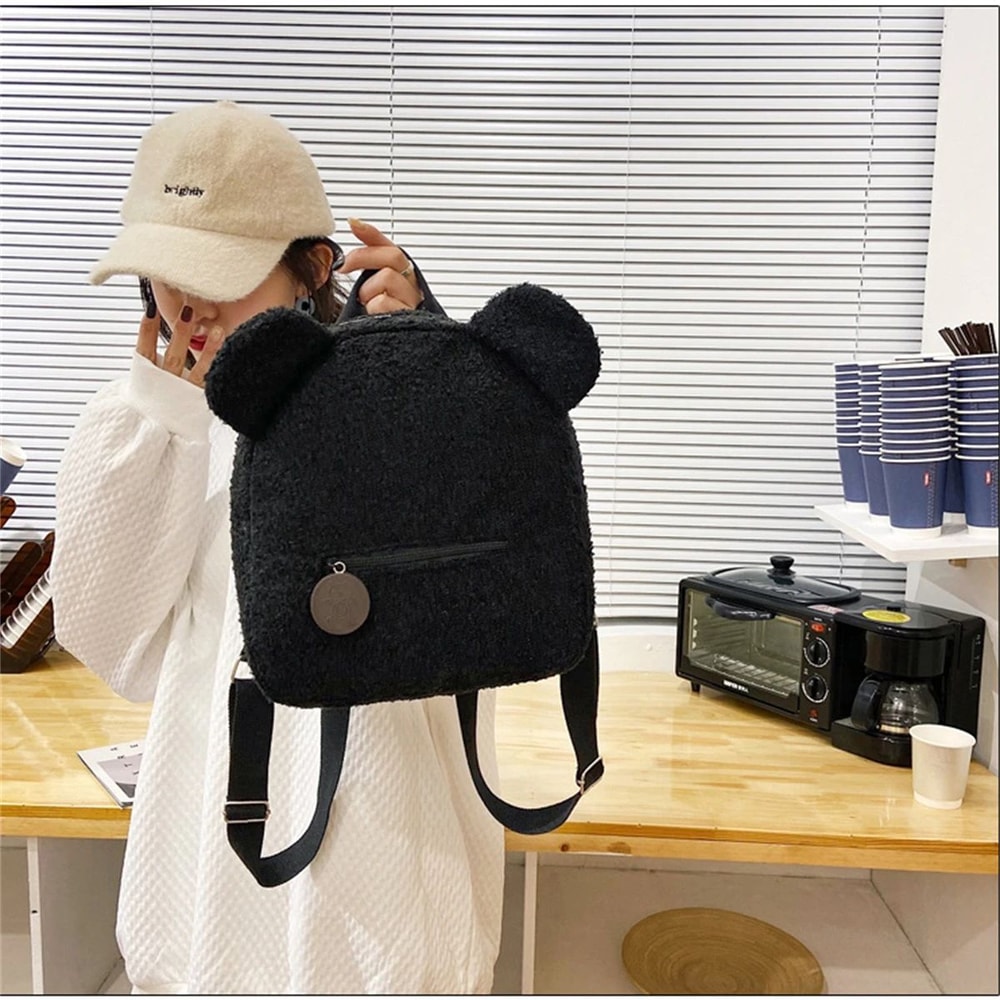 Plush Bear Ear Backpack For Women 5