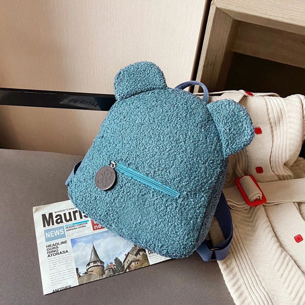 Plush Bear Ear Backpack For Women 14