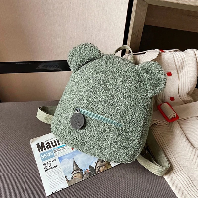 Plush Bear Ear Backpack For Women 17
