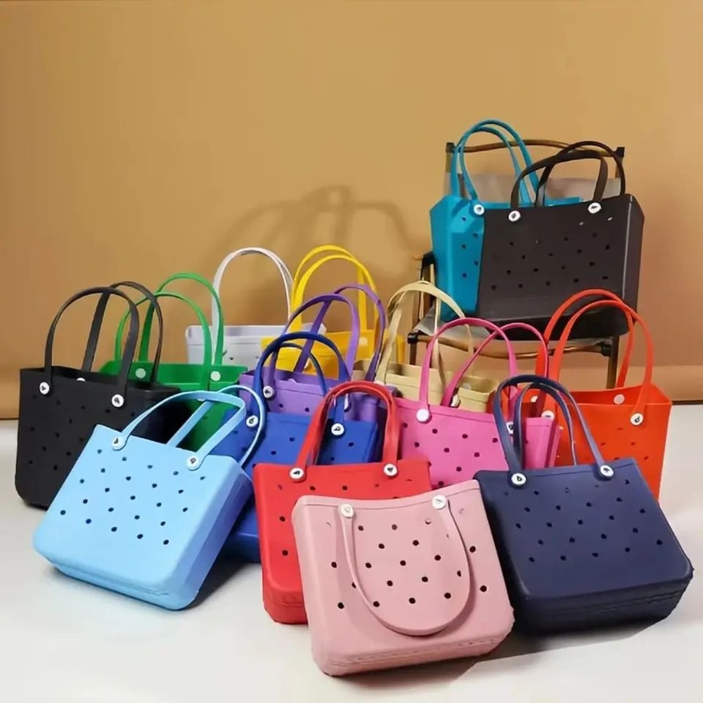 Lightweight Beach Grid Tote Bag 0