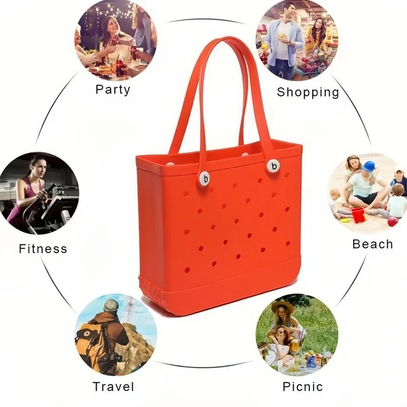 Lightweight Beach Grid Tote Bag 1