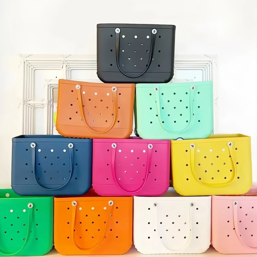 Lightweight Beach Grid Tote Bag 6