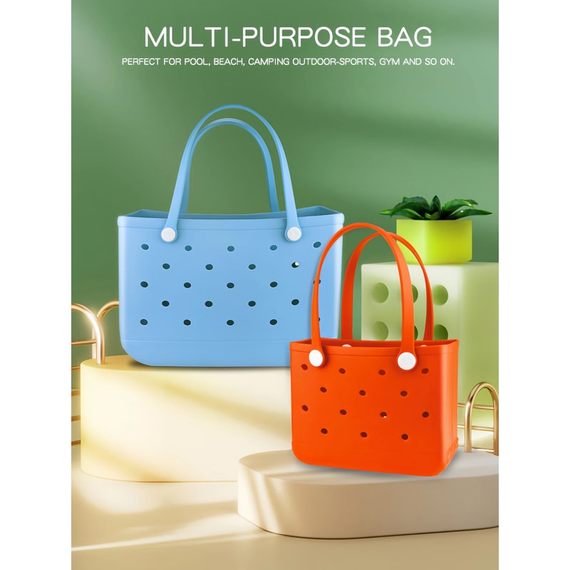 Lightweight Beach Grid Tote Bag 7