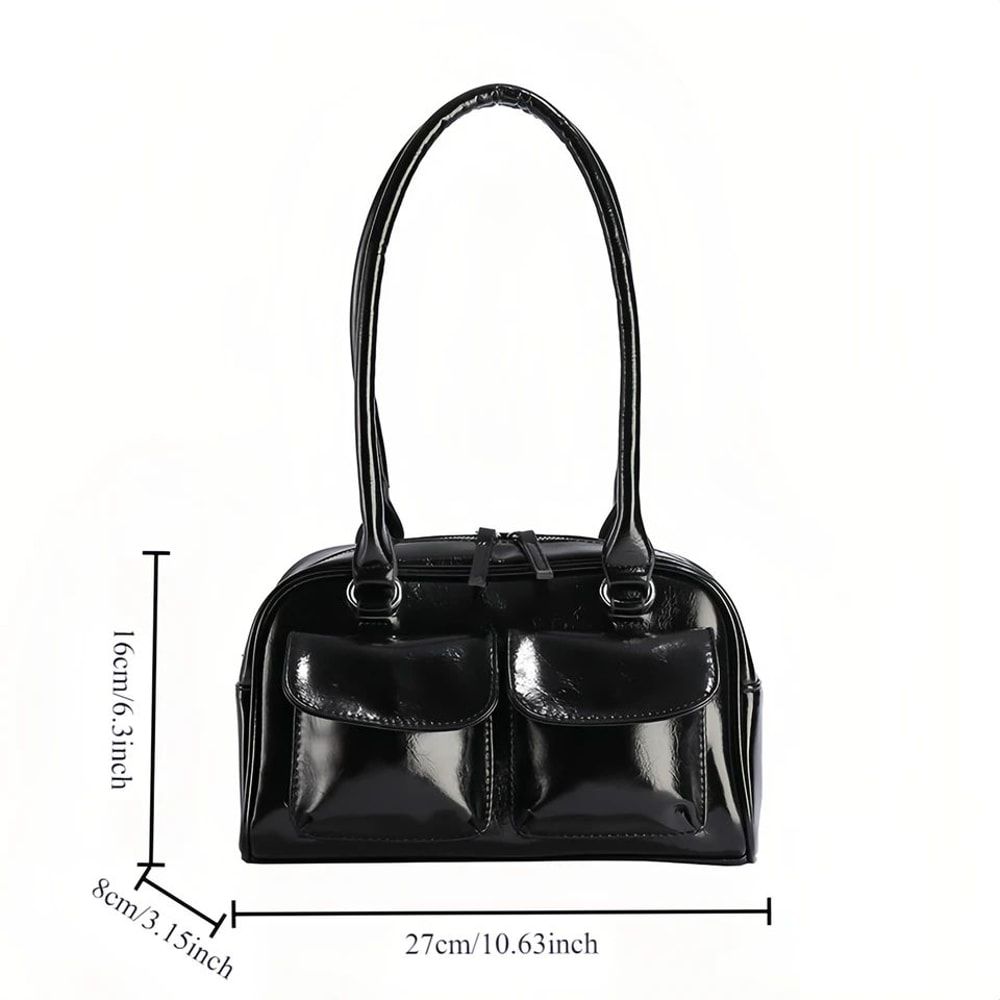 Womens Solid Color Boston Tote Bag 3