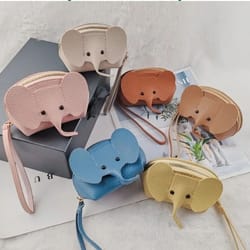 elephant leather coin purse pendant