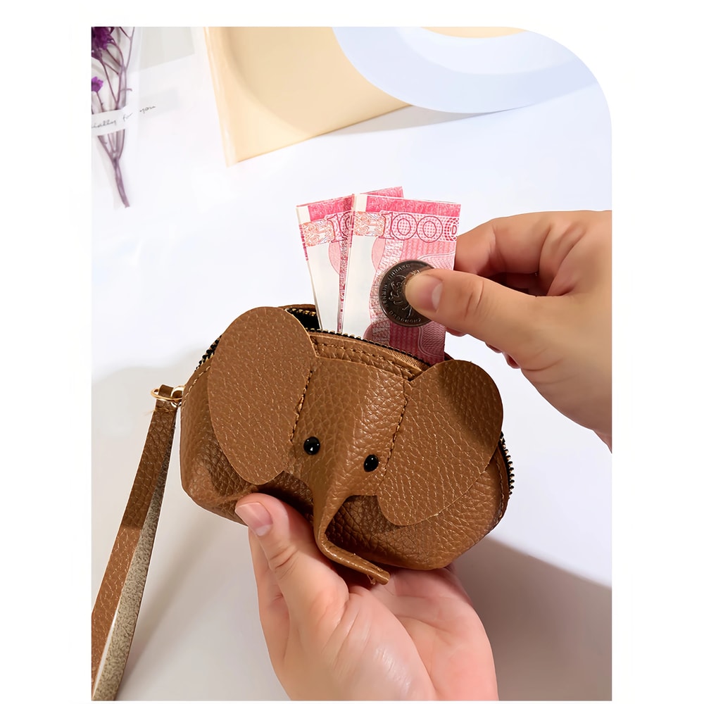 Elephant Leather Coin Purse Pendant 6