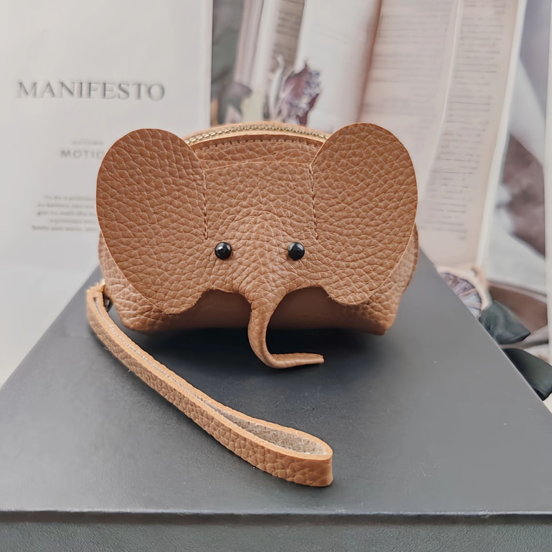 Elephant Leather Coin Purse Pendant 7