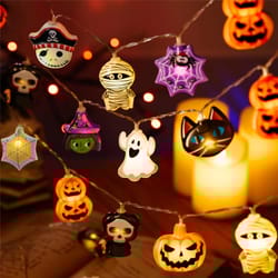 halloween pumpkin bat led light string