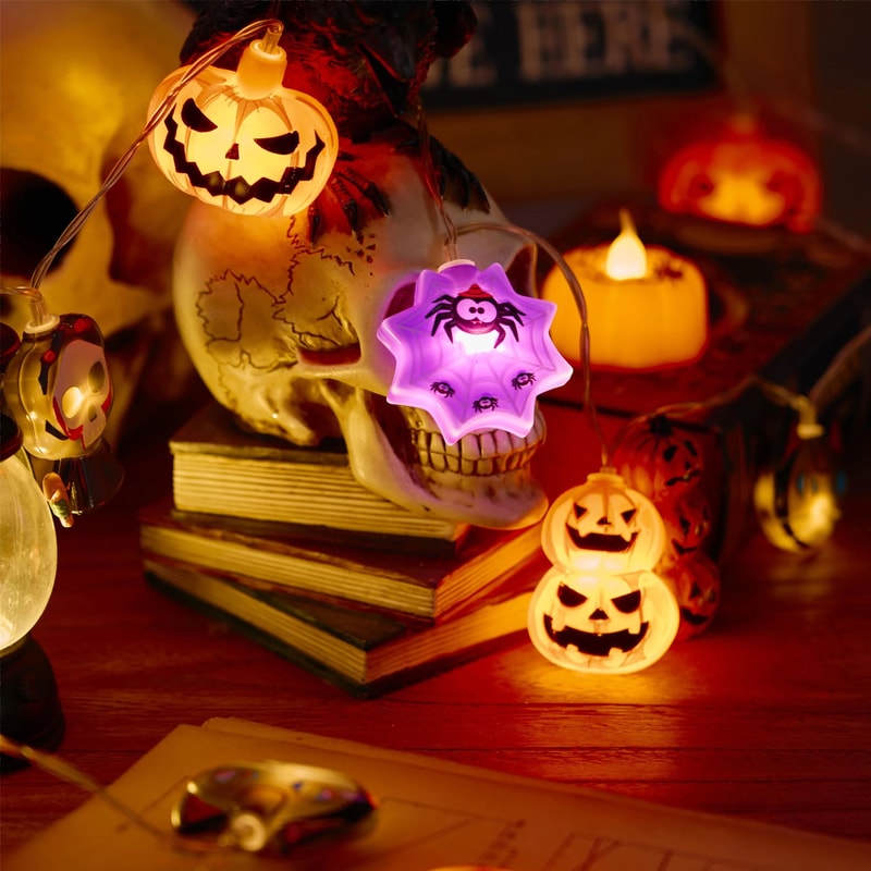 Halloween Pumpkin Bat LED Light String 2