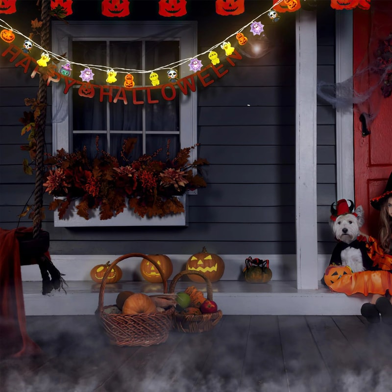 Halloween Pumpkin Bat LED Light String 6