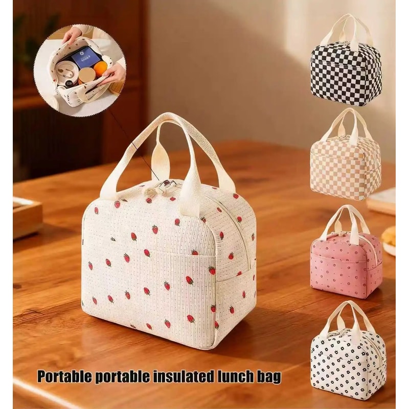 Corduroy Portable Insulated Lunch Bag 0