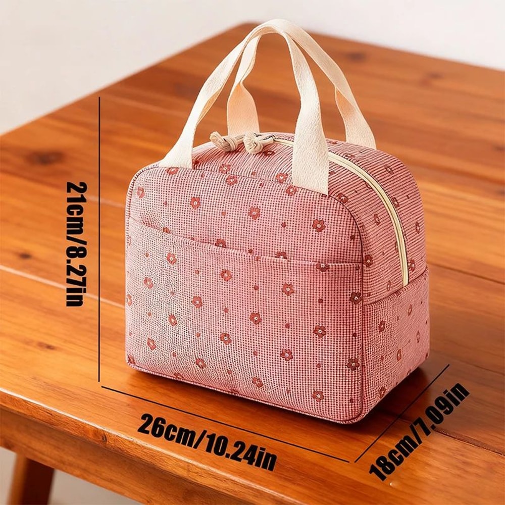 Corduroy Portable Insulated Lunch Bag 1