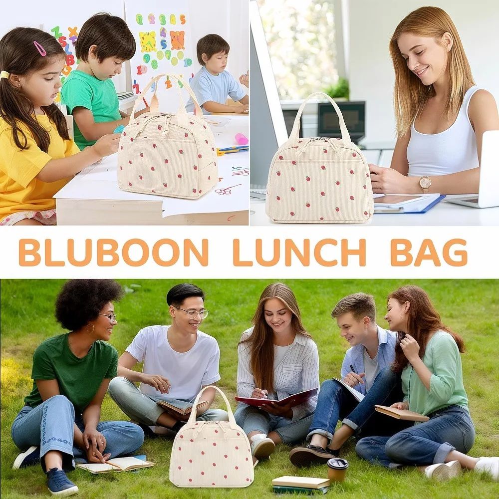 Corduroy Portable Insulated Lunch Bag 8