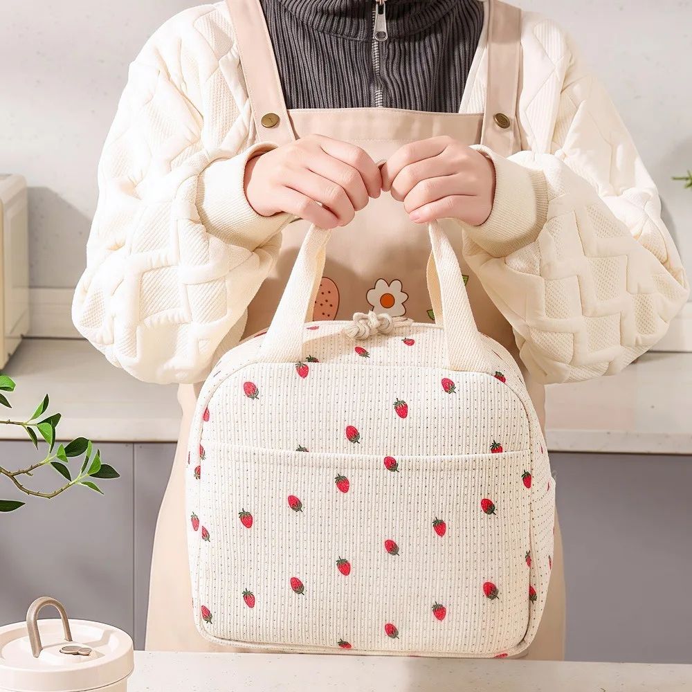 Corduroy Portable Insulated Lunch Bag 9